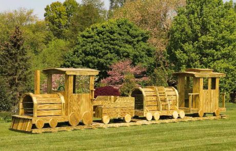 4 Piece Wooden Train Playground by Adirondack Storage Barns