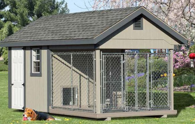 8x12 Elite Dog Kennel built by Adirondack Storage Barns