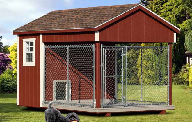 8x12 Traditional Dog Kennel built by Adirondack Storage Barns