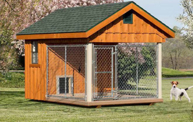 8x16 Elite Dog Kennel built by Adirondack Storage Barns