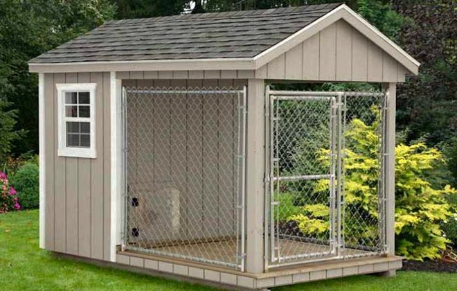 Traditional Dog Kennel built by Adirondack Storage Barns