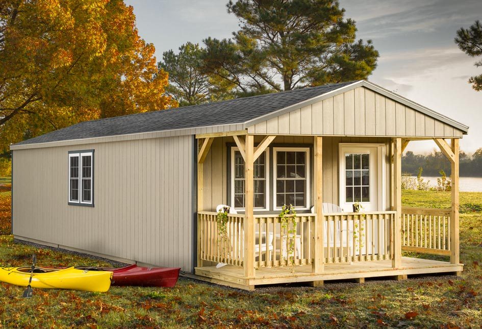 Clay colored ADK Cabin built by Adirondack Storage Barns