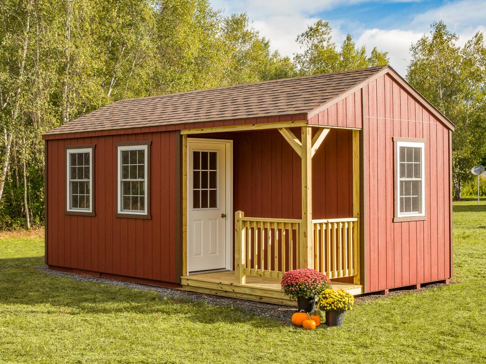 Red Cozy Cottage built by Adirondack Storage Barns