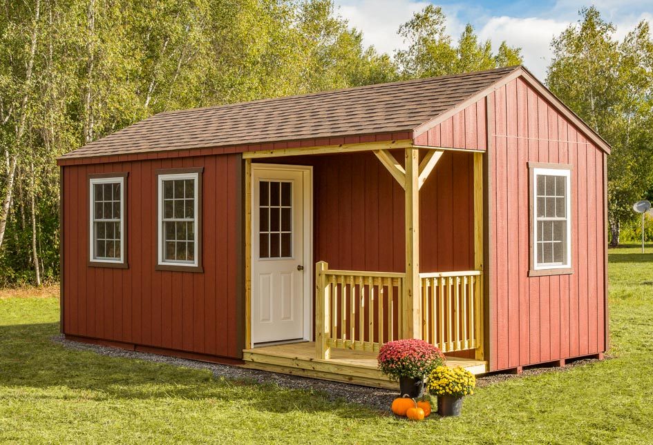 Red Cozy Cottage built by Adirondack Storage Barns