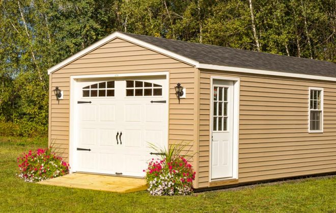 Cottage Carriage Shed built by Adirondack Storage Barns
