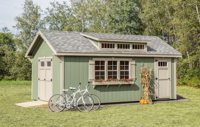 Pequea Green Elite Dormer Shed built by Adirondack Storage Barns