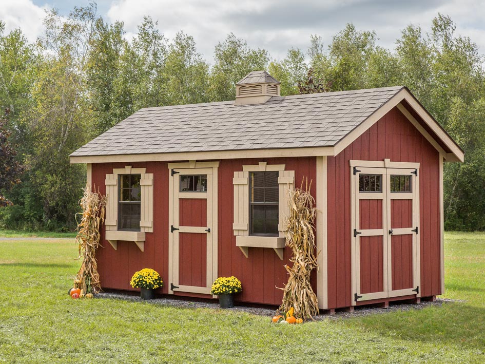 Red Elite Utility Shed built by Adirondack Storage Barns