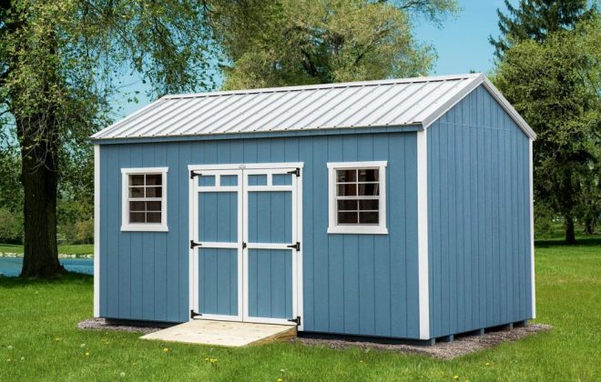 Blue Cottage shed by Adriondack Storage Building