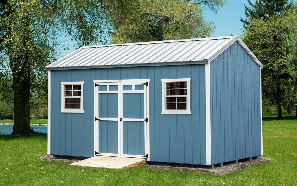 Blue Cottage shed by Adriondack Storage Building