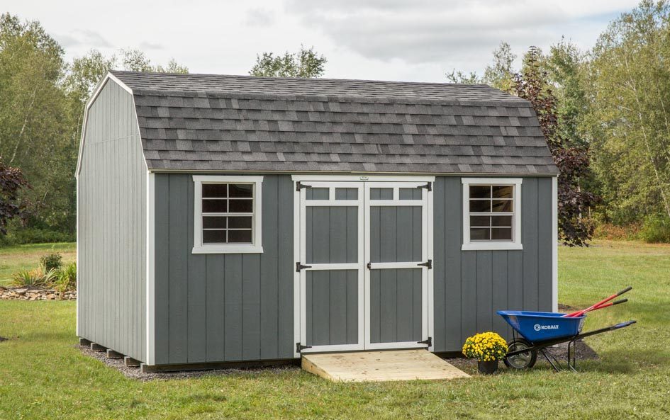 Dark gray High Barn built by Adirondack Storage Barns