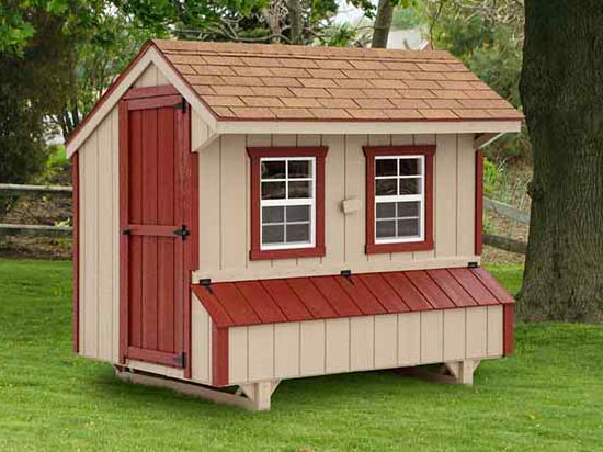 Quaker style chicken coop built by Adirondack Storage Barns