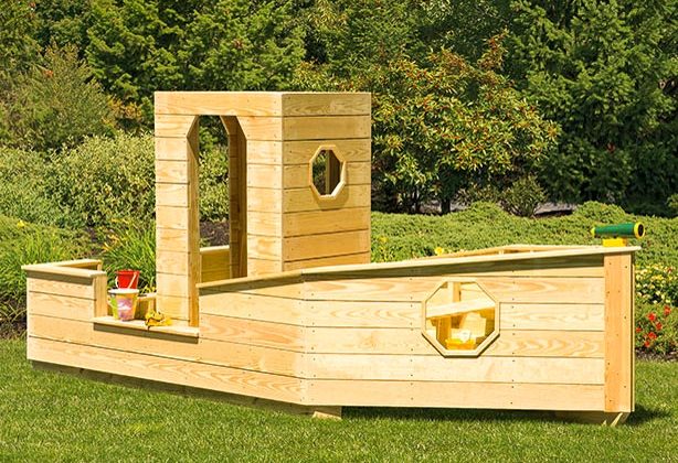 Sandbox Boat Playground built by Adirondack Storage Barns
