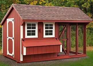 Combination Style Chicken Coop built by Adirondack Storage Barns