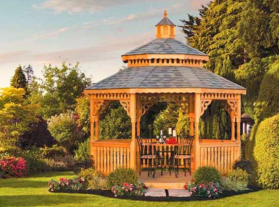 Octagon Wooden Gazebo built by Adirondack Storage Barns