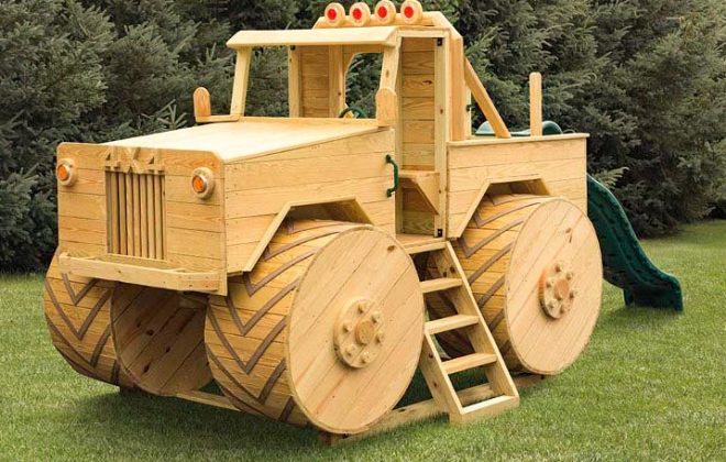 Wooden Monster Truck Playground by Adirondack Storage Barns
