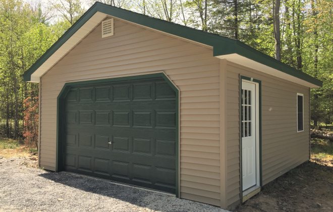 5/12 Standard Garage built by Adirondack Storage Barns