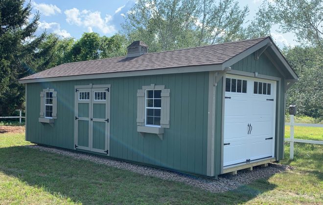 Elite Carriage Shed built by Adirondack Storage Barns