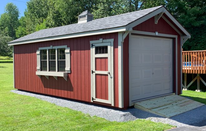Elite Carriage Shed built by Adirondack Storage Barns