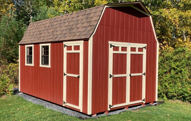 High Barn Storage Shed w/Extra Single Door built by Adirondack Storage Barns