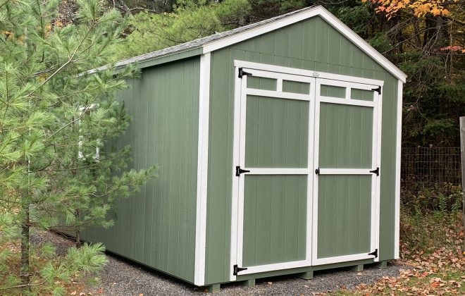 Cottage Storage Shed w/Higher Double Doors built by Adirondack Storage Barns