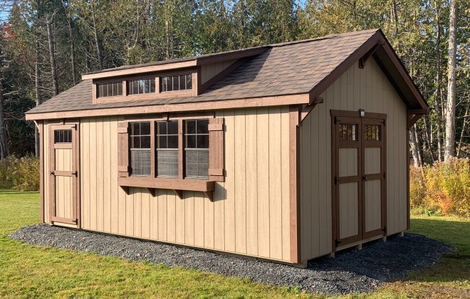 Elite Dormer Shed built by Adirondack Storage Barns