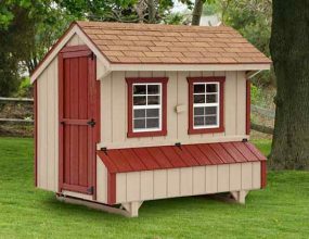 Quaker style chicken coop built by Adirondack Storage Barns